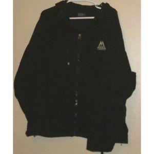 Men's Coat by Cold Storage Black Fleece Lined Hooded Zip Down Drawstring Size XL